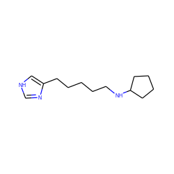 c1nc(CCCCCNC2CCCC2)c[nH]1 ZINC000013685897