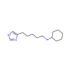 c1nc(CCCCCNC2CCCCC2)c[nH]1 ZINC000013685898