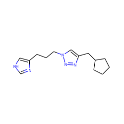 c1nc(CCCn2cc(CC3CCCC3)nn2)c[nH]1 ZINC000066103660