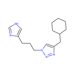 c1nc(CCCn2cc(CC3CCCCC3)nn2)c[nH]1 ZINC000066111608