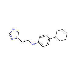 c1nc(CCNc2ccc(C3CCCCC3)cc2)c[nH]1 ZINC000049088040