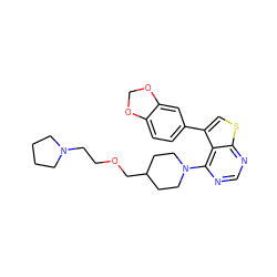 c1nc(N2CCC(COCCN3CCCC3)CC2)c2c(-c3ccc4c(c3)OCO4)csc2n1 ZINC000147576107