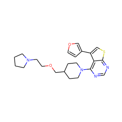 c1nc(N2CCC(COCCN3CCCC3)CC2)c2c(-c3ccoc3)csc2n1 ZINC000223008532