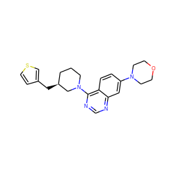 c1nc(N2CCC[C@H](Cc3ccsc3)C2)c2ccc(N3CCOCC3)cc2n1 ZINC000199427564