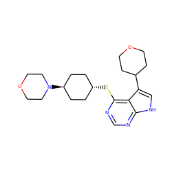 c1nc(S[C@H]2CC[C@H](N3CCOCC3)CC2)c2c(C3CCOCC3)c[nH]c2n1 ZINC001772626906