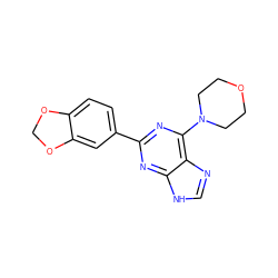 c1nc2c(N3CCOCC3)nc(-c3ccc4c(c3)OCO4)nc2[nH]1 ZINC000045349796